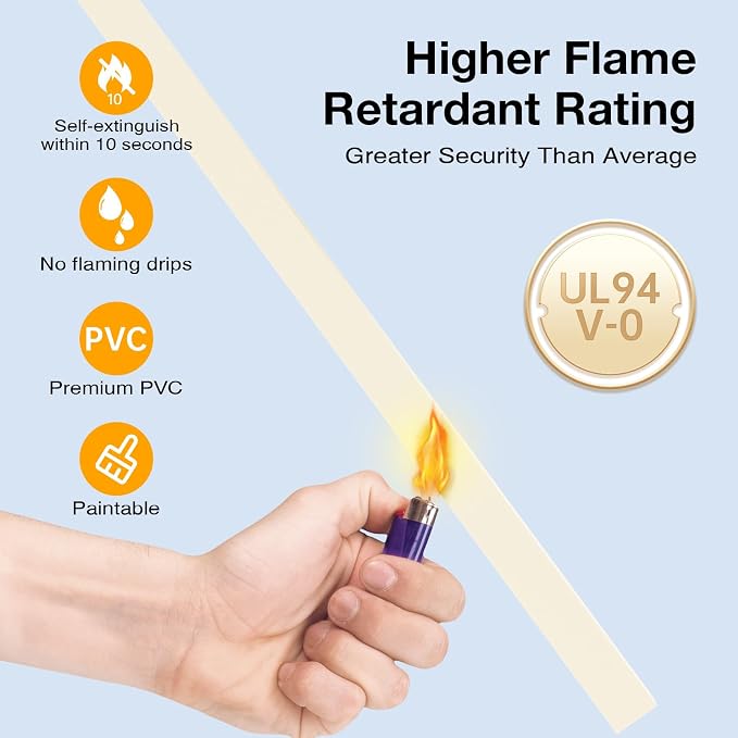 Delamu 157in Cord Covers for Wires on Wall, Cord Hider for 1 Cord, Paintable Cable Hider, Cable Management Wire Covers for Cords, L15.7 W0.55 H0.4in, Beige