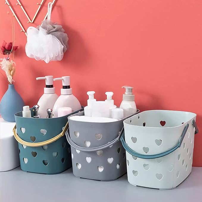 Portable Shower Caddy with handle Plastic Shower Basket Organizer, Grey | Bathroom Caddy Storage Tote Cleaning Supply Caddy for College Dorm, Kitchen, Pantry, Garage