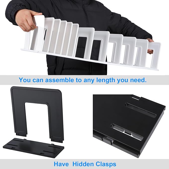 Adjustable Vertical File Sorter Sturdy Plastic Expandable Upright File Holder, Desktop Binder Organizer, School Office File Organizer Bookshelf Divider, Assemble Easily Endlessly, Pink