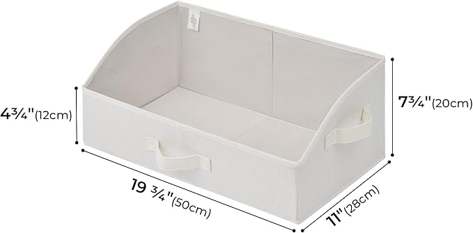 GRANNY SAYS Trapezoid Closet Storage Bins, Large, Pearl White, 3-Pack | Shelf Storage Baskets, Clothes Storage Bin, Closet Organizer and Storage Bins, Clothing Bins for Closet Shelves