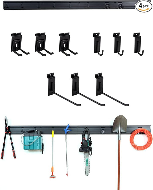 FRAYSCENT Slatwall Panels Garage Tool Organizer Wall Mount Garage Slat Wall Storage Systems, Bike Storage Rack Garage Organizers and Storage PVC Wall Panels Slat Wall Paneling