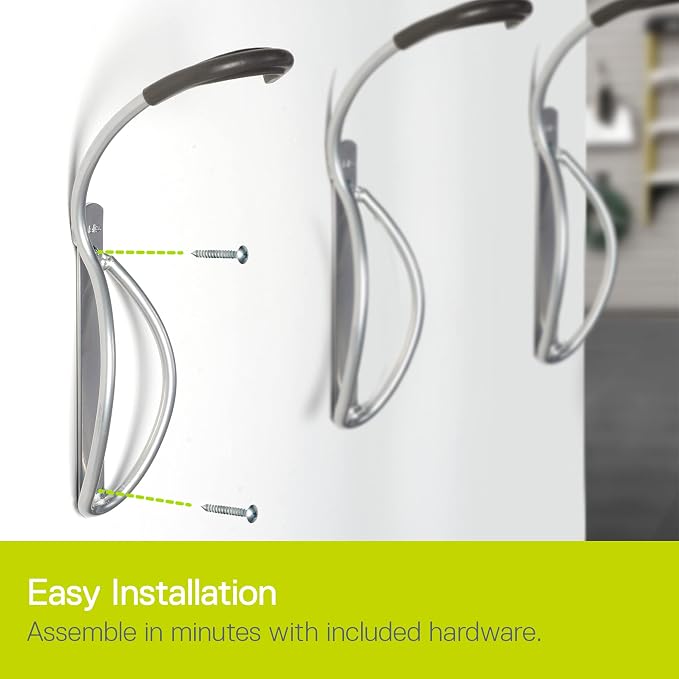 Leonardo Bike Rack Wall Mount with Tire Tray by Delta Cycle – Elegant Vertical Hanger Hook Design Provides Easy Bicycle Storage Access – Hassle-Free Installation – Vertical Mount Holds Up to 40 lbs