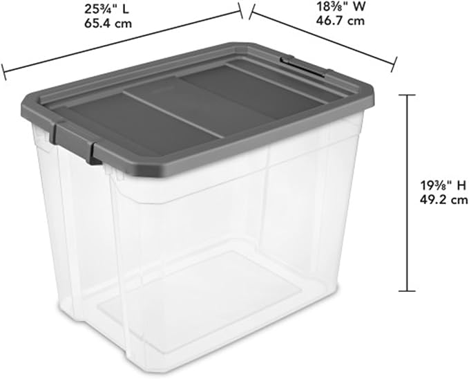 Sterilite 12-Pack Modular Stacker Box, Durable Clear Plastic Storage Bins with Latching Lids, 108 Quart - Stackable Organizing Container Boxes for Closet, Bathroom, and Office