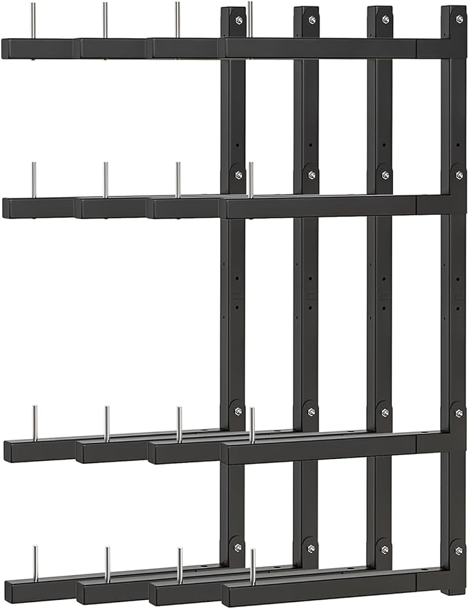 Lumber Storage Rack, Upgrade Cantilever Folding Lumber Rack Wall Mount, Metal 8 Level 32 Inch Plywood Scrap Wood Storage Rack