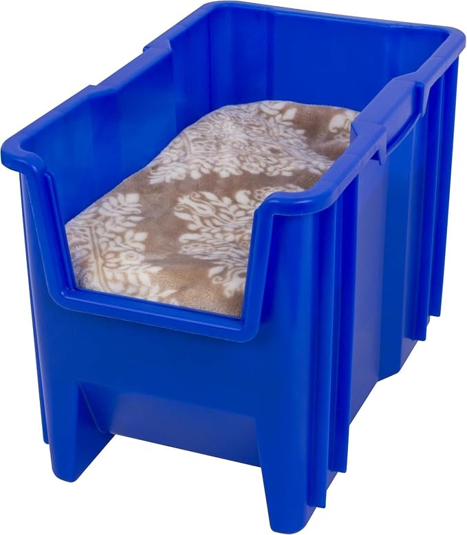 Akro-Mils 13014 Stak-N-Store Stackable Storage Bins, Heavy Duty Garage Storage Containers, Open Front Plastic Organizer for Tools, Shelves, Closet Organizer, 17-/12" x 11" x 12-1/2", Blue, 4-Pack