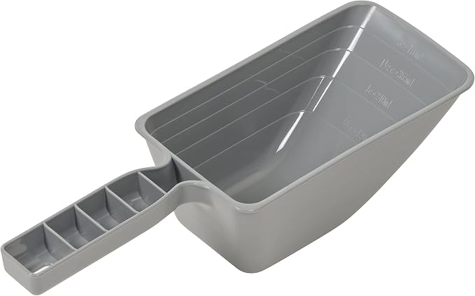 Amazon Basics Airtight Pet Food Storage Container with Scoop, BPA Free, Removable Wheels, 69 QT, Gray