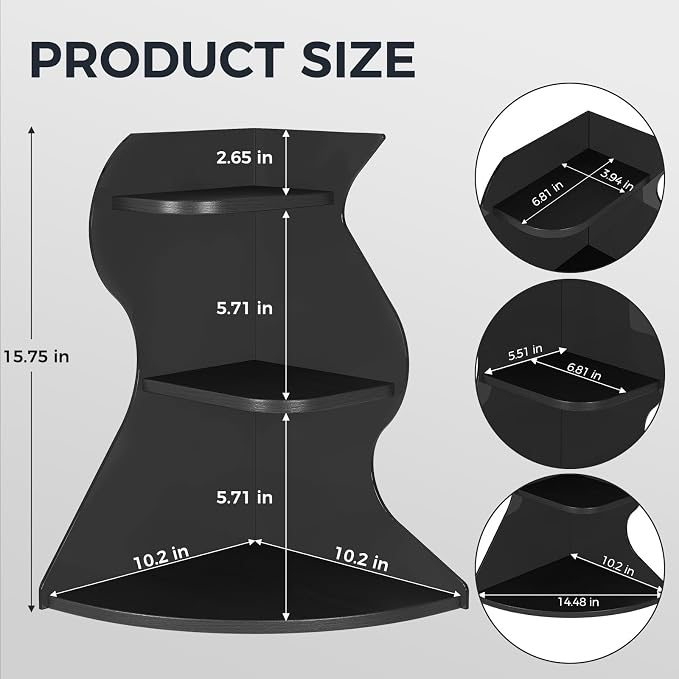 Bathroom Counter Organizer,Bathroom Counter Shelf,Perfume Organizer | 3 Tier Corner Bathroom Counter Organizer, Bathroom Sink Organizer, Makeup Organizer, Vanity Organizer Countertop,Corner Shelf