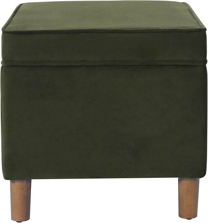 Spatial Order 24" Dinah Collection Storage Ottoman - Loden Green Velvet