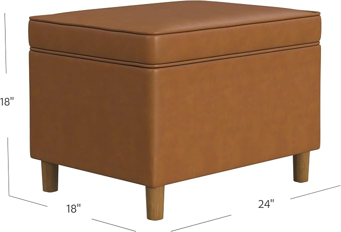 Spatial Order 24" Dinah Collection Storage Ottoman - Carmel Faux Leather