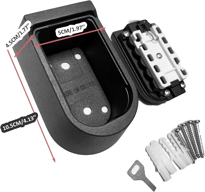 Key Lock Box for Outside Wall Mount, Waterproof Spare Key Storage Box, 10-digits Combination Lockbox Push Button Key Keeper Box for Home Indoor & Outdoor Realtors Landlord Property Management