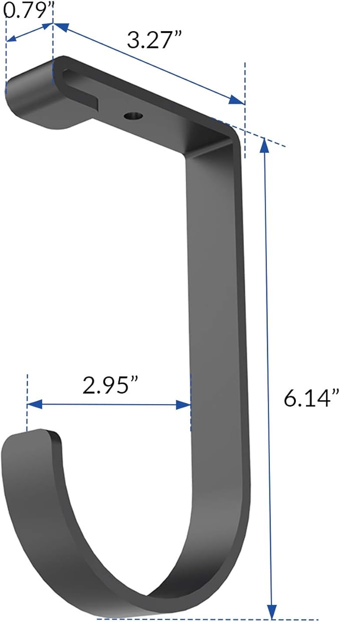 FLEXIMOUNTS 4 Pack Add-On Storage Flat Hooks, Black | Accessory for Garage Ceiling Rack and Wall Shelving, Max Weight Capacity up to 50 lbs