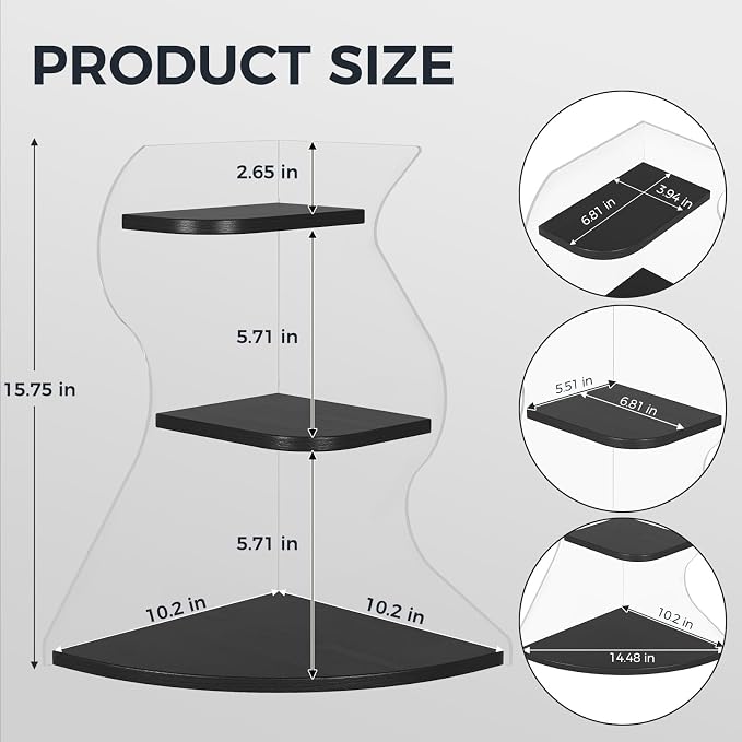 Bathroom Counter Organizer,Bathroom Counter Shelf,Perfume Organizer | 3 Tier Corner Bathroom Counter Organizer, Bathroom Sink Organizer, Makeup Organizer, Vanity Organizer Countertop,Corner Shelf