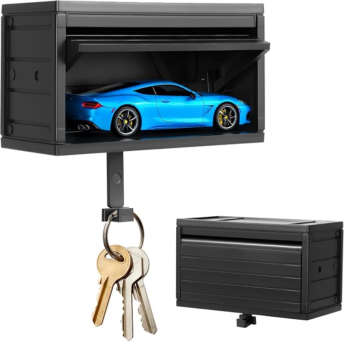 Car Garage Key Holder, Car Key Holder for Wall, Small Cars Garage Key Holders with Opening Door