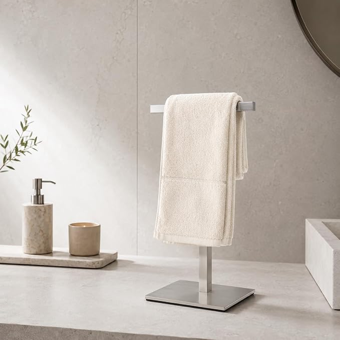Bathroom Hand Towel Holder Stand，T-Shape Hand Towel Holder Stand SUS304 Stainless Steel for Bathroom，Kitchen or Vanity Countertop