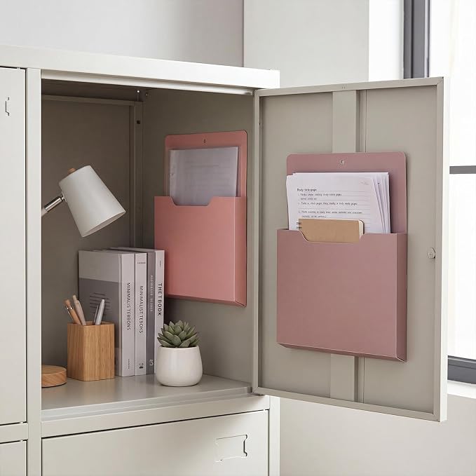 Gilprop 8 Pack Magnetic File Folder Holder for Whiteboard Classroom Storage | 10"x13"x1.2" Hanging Magnetic Wall File Organizer, Refrigerator Magazine Holder, for Mail Letters Paper Desk Office