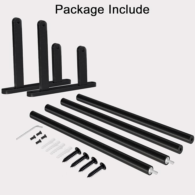 Double Towel Bar, 24Inch Towel Rack for Bathroom, Stainless Steel Double Bath Towel Bar, Wall Mounted Towel Holder, Double Towel Rod Towel Rail Hanger for Wall, Kitchen (Matte Black)