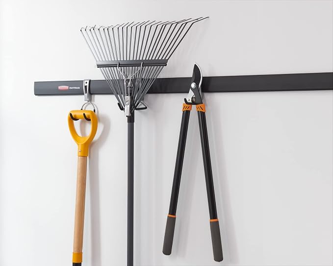 Rubbermaid Fasttrack Compact Hook for Garage Organization, Soft Grip, Ideal for Cords/Ropes/Small Hoses/Camping Chairs (Pack of 6)