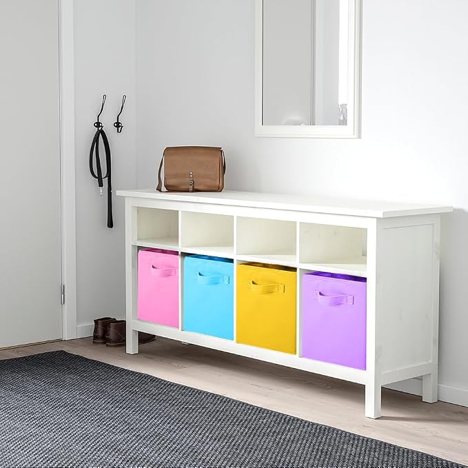 PowerKing Collapsible Storage Cubes, Farbic Storage Bins, 6 Colors, 6 Pack | Sturdy, Lightweight, Easy Pull Handle, Closet & Shelf Organizer, Clothes and Toys Storage, 10.5'' x 11'' x 10.5''