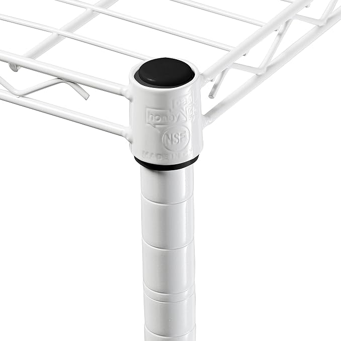 Honey-Can-Do 5-Tier White Wire Shelving Unit, 200 lb/Shelf, 36x14x72 in | 1,000 lb total in a bright white rust-resistant frame; tool-free build; adjustable shelves for laundry, kitchen & craft