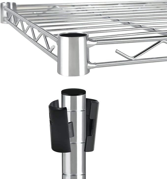 Simple Deluxe Heavy Duty 5-Tier Storage Shelving Unit, 35.83" W x 13.98" D x 61.02" H, 1250 Lbs Loading Capacity, Chrome