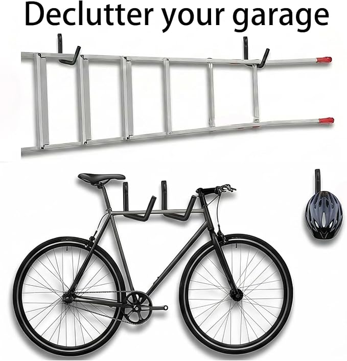 Heavy Duty Garage Storage Hooks, 120 LB Capacity Wall Mounted 4-Pack Hook, 15-Inch Jumbo Arm Rack Hanger for Kayaks, Ladders, Bikes, Surfboard, Stroller, and Tools, Indoor, Outdoor