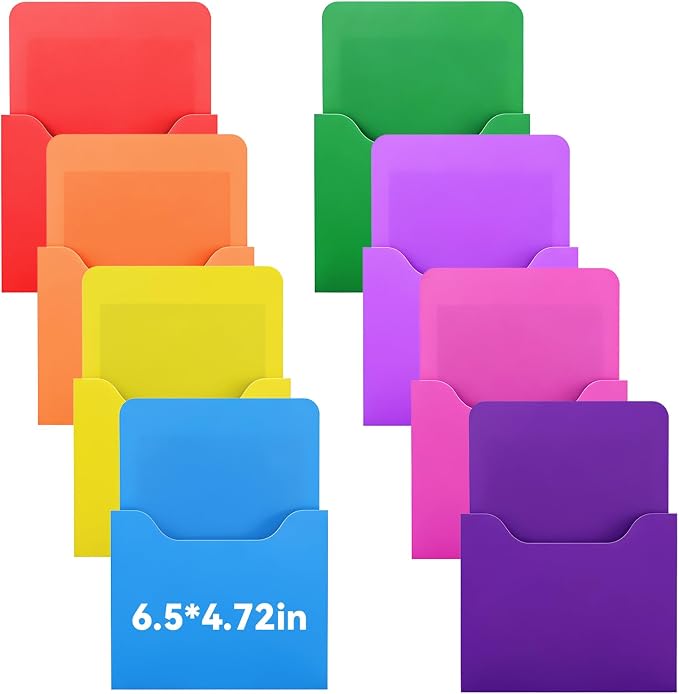 Gilprop 8 Pack Magnetic File Folder Holder for Whiteboard Classroom Storage | 5"x7"x1.2" Hanging Magnetic Wall File Organizer, Refrigerator Magazine Holder, for Mail Letters Paper Desk Office