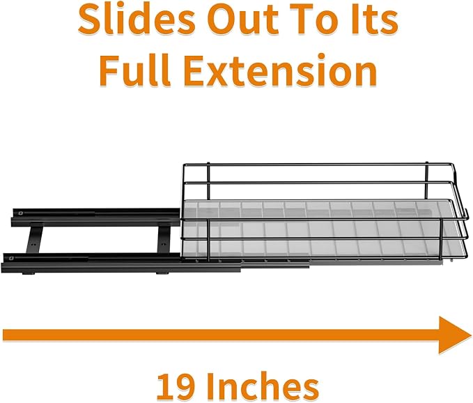 RCHYFEED Pull Out Spice Rack Organizer for Cabinet,6.5" Wx10.5 Dx2.5 H | Metal,Heavy Duty Slide Out Spice Rack,Ideal for Kitchen & Pantry Storage of Spices & Sauces
