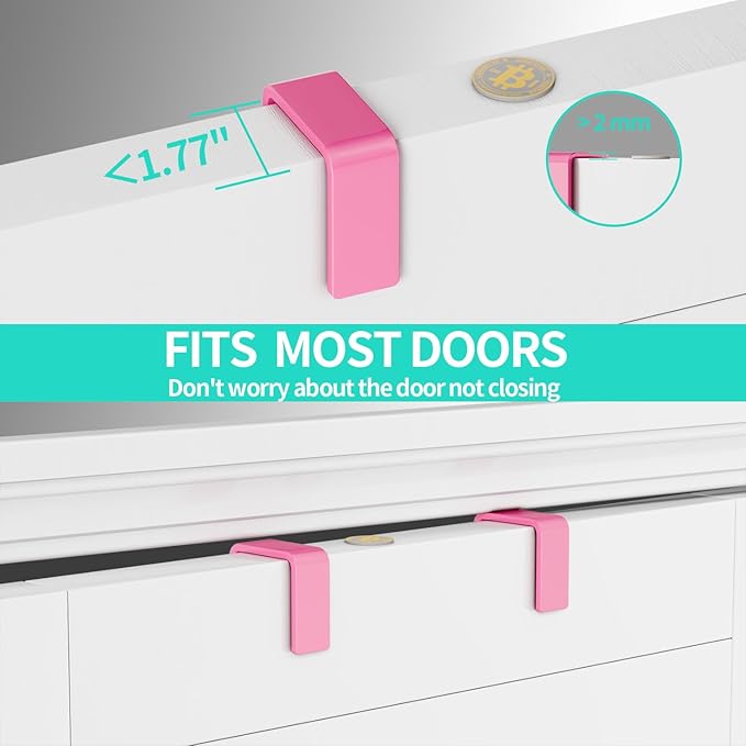 HapiRm Over Door Organizer Storage - Hanging Door Organizer with 4 Metal Large Capacity Baskets and Adjustable Coat Hook for Bathroom Bedroom Kitchen Pantry Closet Cabinet