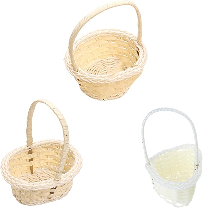 Multi Functional Storage Basket Wicker Flower Basket with Handles Handwoven Baskets Versatile Decoration Thoughtful Gift and Wood
