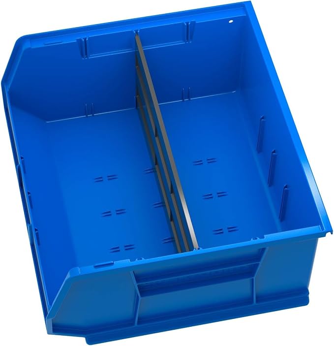 Akro-Mils 30250 AkroBins Plastic Storage Bins, 15"x16"x7", Blue, 6-Pack | Space-Saving Stackable Bins for Garage, Pantry, Craft Organization