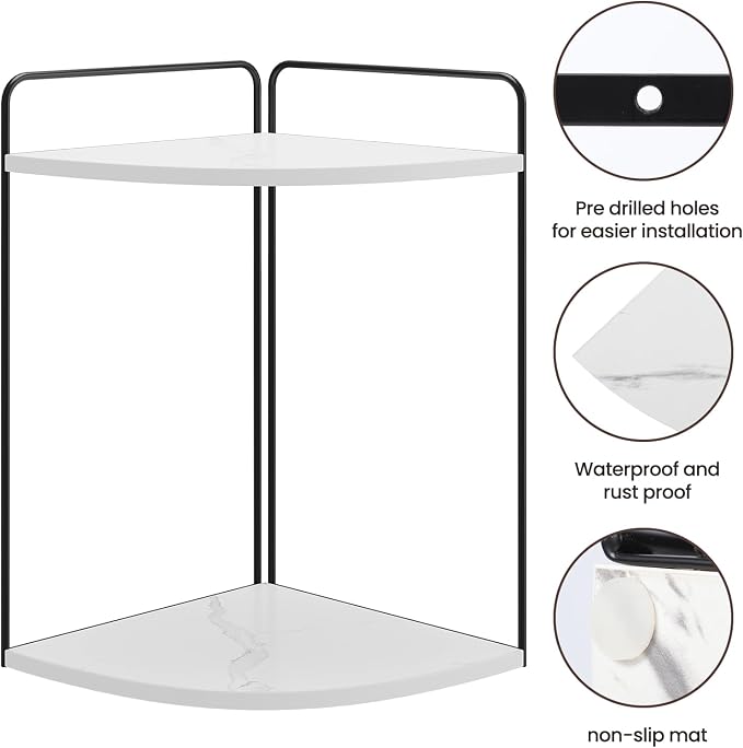Bathroom Counter Organizer, Vanity & Makeup Countertop Organizer | Corner Bathroom Counter Organizer, Bathroom Sink Organizer, Bathroom Counter Shelf, Countertop Organizer, Corner Desk Shelf