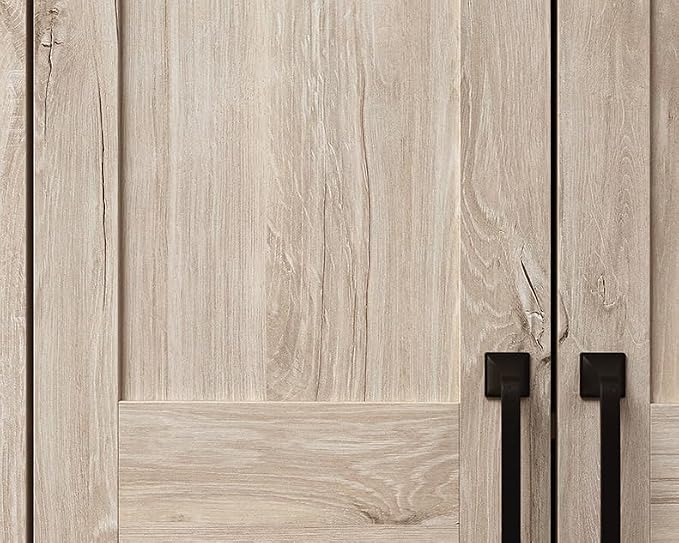 Sauder 2-Door Storage Cabinet, Tall Wooden Organizer, in a Chalk Oak Finish