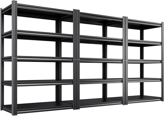 3 Pack Heavy Duty Metal Garage Shelving Unit, 71.2"H x 35.4"Wx 16"D | 5-Tier Storage shelves Adjustable Shelf Heights,Powder-Coated Finish,Rust & Scratch Resistant, Warehouse Workshop Use