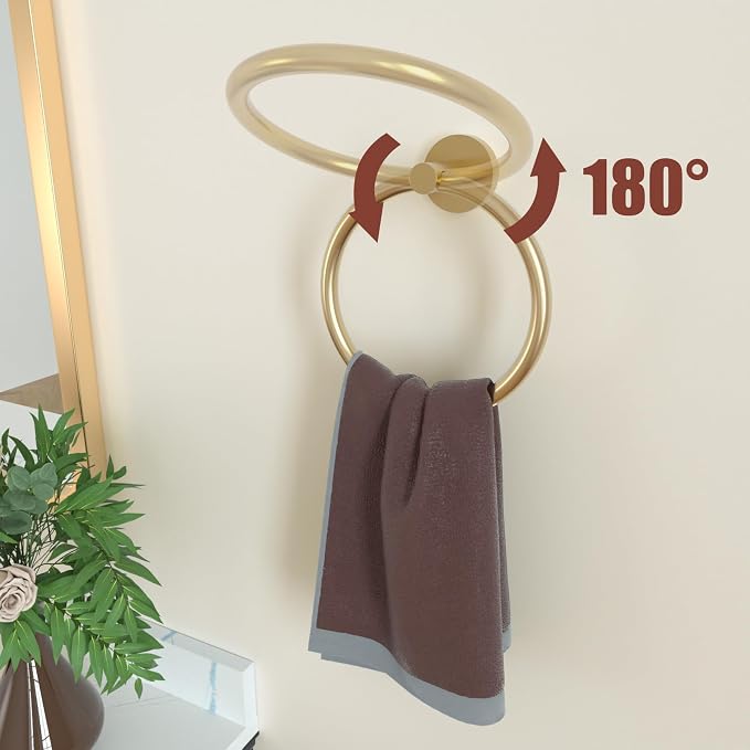Luxbaro 18 Inch Brushed Gold Bathroom Accessories, Thicken, 5-Piece | Modern Towel Bar Set, Wall Mounted Towel Racks for Bathroom, Durable SUS304 Stainless Steel Bathroom Accessories Set