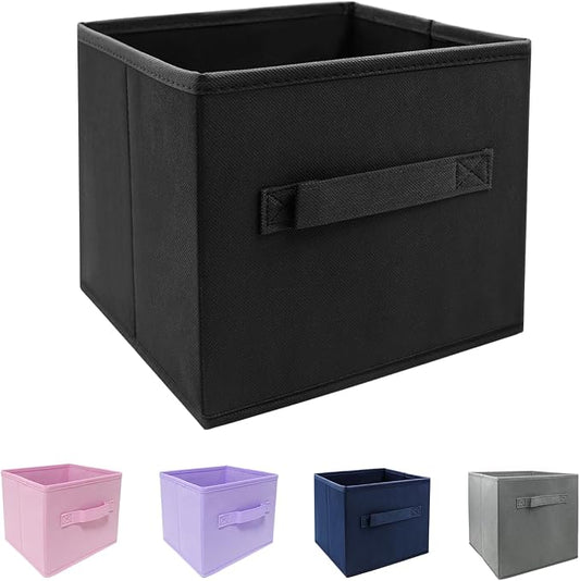 Storage Cubes Collapsible fabric Storage bins,cube storage organizer 10.5 * 10.5 * 11 inch,For home and office Collapsible Closet Shelf Organizers, Drawer Organizers(Black)