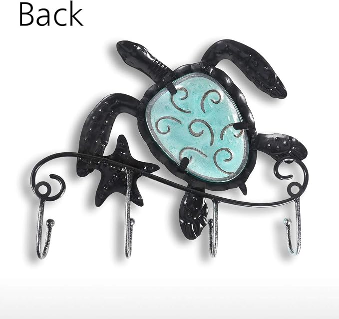 Tooarts Wall Mounted Key Holder Turtle Wall Hooks Iron Key Hook Rustic Wall Decorative Hook Living Room Bathroom Ornament