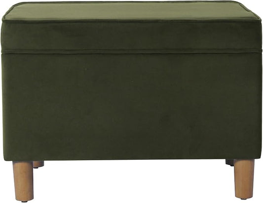 Spatial Order 24" Dinah Collection Storage Ottoman - Loden Green Velvet