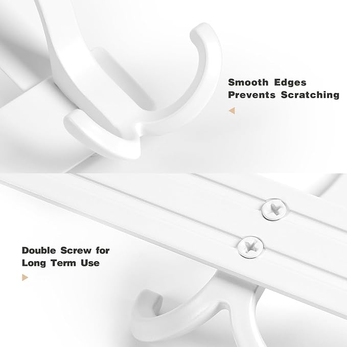 Optish Door Hanger Hook, Over The Door Hooks for Hanging, Over The Door Towel Racks for Bathroom (1Pack, White, Fit 1-3/4" Doors)