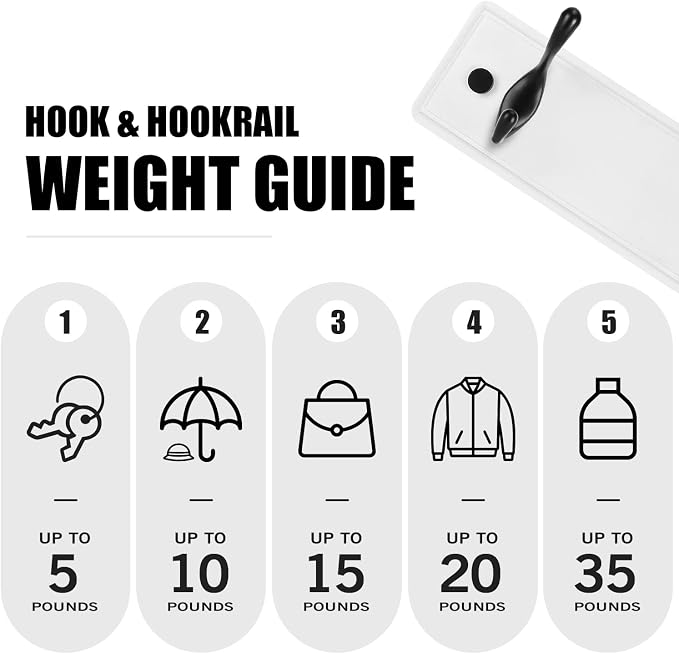 Badiano Wooden Coat Rack, Wall-Mounted Organizer for Closet, Entryway, Hallway, Foyer, Bedroom, Heavy Duty Double Hooks for Hanging Towels, Bags, Hats, Jackets, Key (WhiteBlack, 2 Hooks)