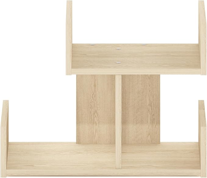 Furinno HERMITE Desk File Folder Organizers, 3-Shelf Desktop Office Organization Racks, Desk Top Display Book Shelf, for Paper, Office Supplies, Magazine, Bauhaus Oak