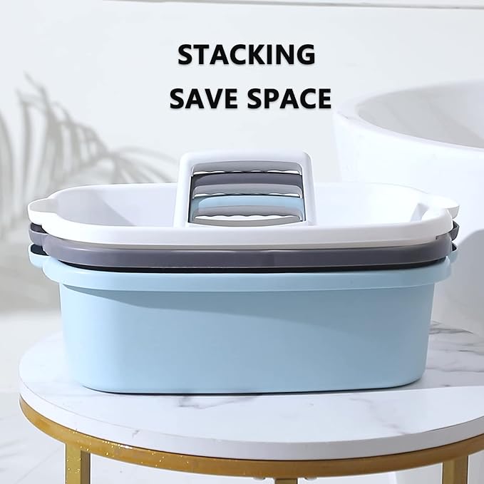 Large Cleaning Supplies Caddy Portable Shower Caddy Basket White 2 Pack | Sturdy Supply Organizer with Handle Plastic Bucket Tool Storage for Bathroom Bedroom Kitchen Garden College Dorm Essentials