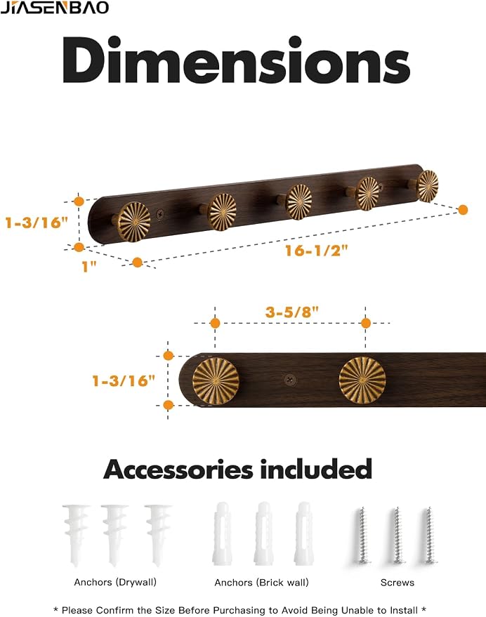 1 Pack Coat Rack Wall Mounted Antique Brass Wood Towel Hooks for Bathrooms Wall Hooks for Hanging Robe Coat Hooks Kitchen Decorative Heavy Duty Zinc Alloy