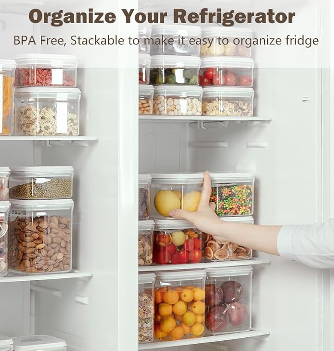 Melovom Pop Food Storage Containers Set Airtight Food Storage Containers with Pop Lids, Kitchen Pantry Organization and Storage, BPA Free, 2 x 2.8Qt