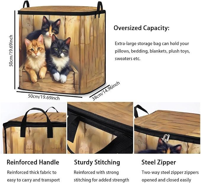 2pcs blanket storage bag for under bed,closet organizers 95L | clothing sweater sheet bedding comforter duvet quilt pillow toy storage bags with lids,dorm room essentials for containers
