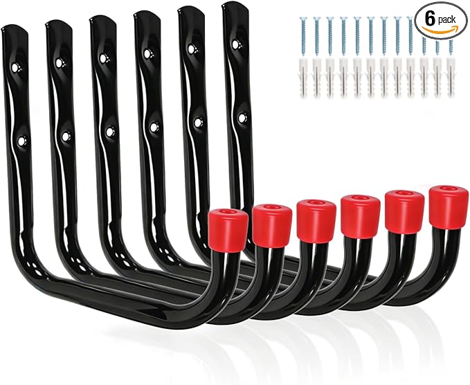 Heavy Duty Garage Storage Hooks, Wall Mounted Garden Tools Storage Hook Utility Organizer (7.9Inch x 7.5Inch)