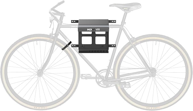 Mount-It! Bike Wall Mount Rack with Shelf and Hooks, Horizontal Indoor Bike Rack Garage Home, Space Saving Wall Mounted Hanger for a single Road, Mountain or other Bicycle with Extra Storage, Black