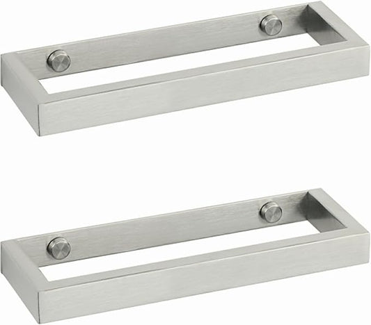 Alise 8'' Hand Towel Holder Towel Bar Wall Mount,Brushed Nickel,Pack of 2 | Self Adhesive Towel Rack for Bathroom Lavatory,Bathroom Towel Hanger,SUS304 Stainless Steel Towel Rail