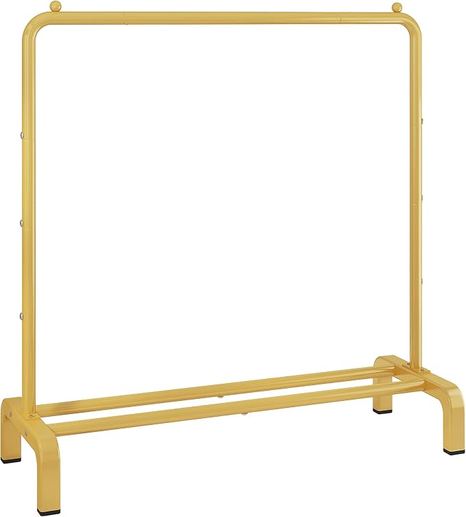 Metal 43.3 Inches Garment Rack with Bottom Shelf Clothing Rack for Hanging Clothes Coats Skirts Shirts Sweaters Gold | Metal 43.3 Inches Garment Rack Clothing Clothes Rack with Bottom Shelf for Hanging Clothes Coats Skirts Shirts Sweaters Gold