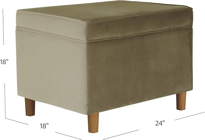 Spatial Order 24" Dinah Collection Storage Ottoman - Light Sage Green Velvet