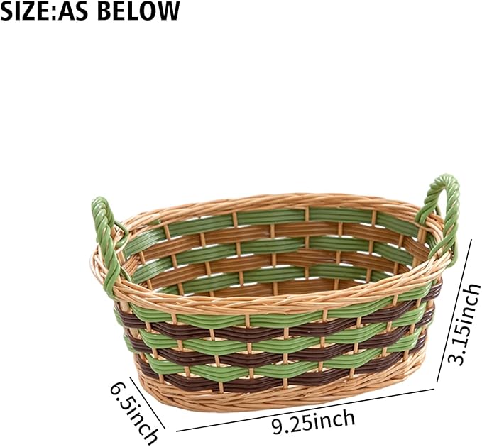 Kingwillow, Storage Basket, Oval-Shaped Woven Willow Basket with Handles, Suitable for Bedrooms, Kitchens, and Wardrobes. (Small Size)